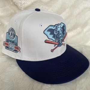 New Era 59FIFTY Hat Oakland Athletics 7 5/8 Blue Satin